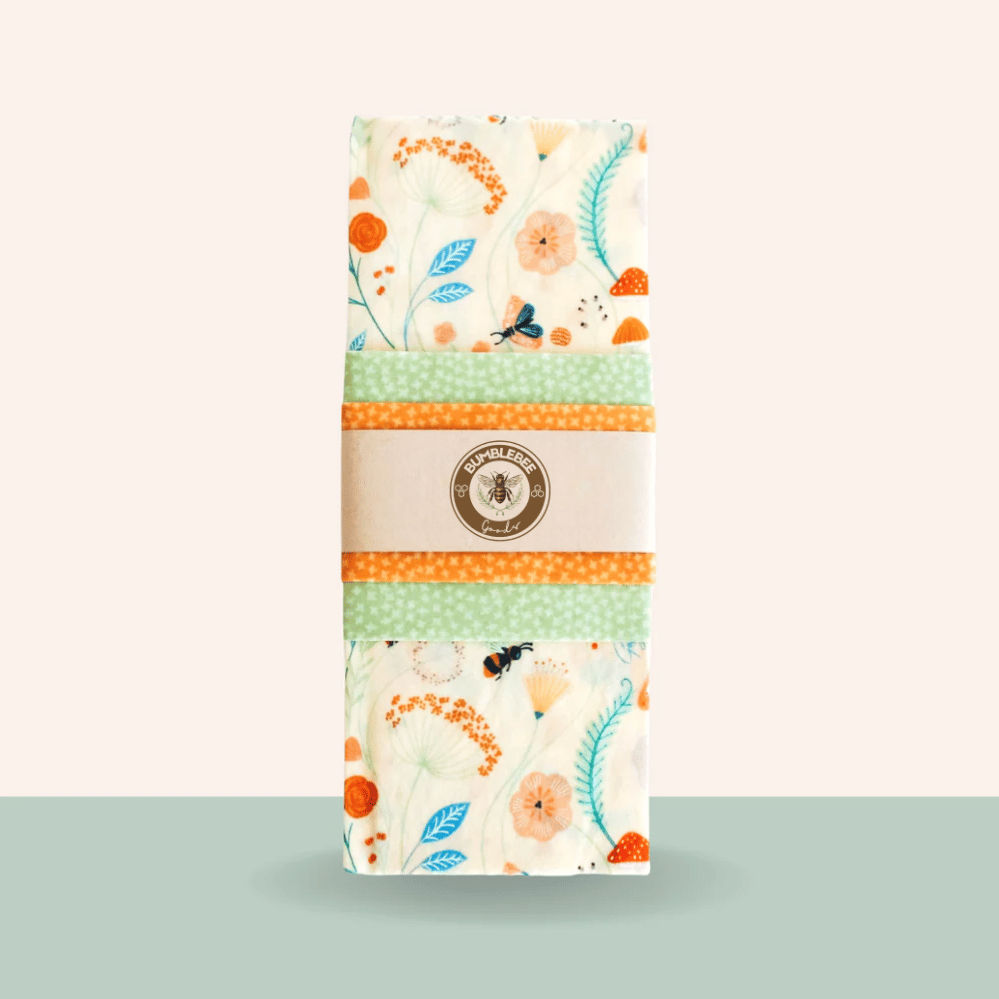Beeswax Food Wraps: Pollinators Set of 3